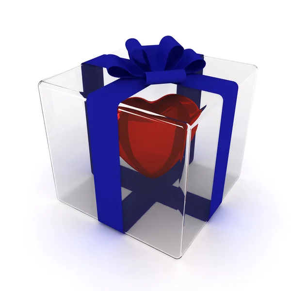 Heart in the gift — Stock Photo, Image