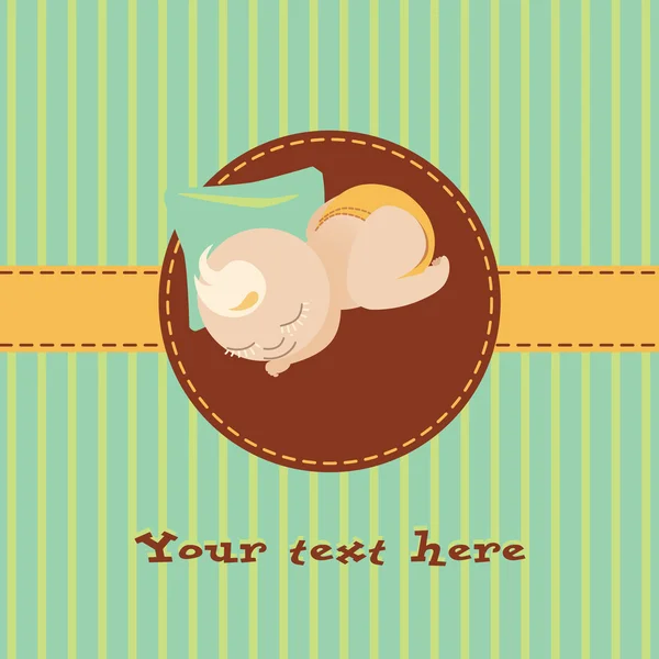 Carte de voeux avec un bébé — Image vectorielle