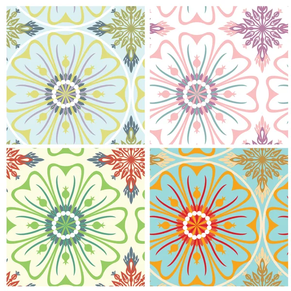 Seamless arabesque 4 variants of color — Stock Vector