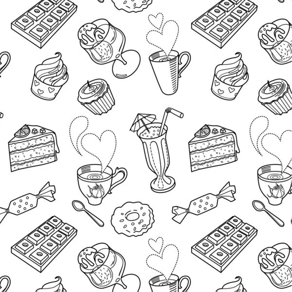 Sweet seamless pattern in vector — Stock Vector