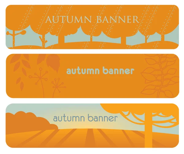 Bannières d'automne horizontales — Image vectorielle