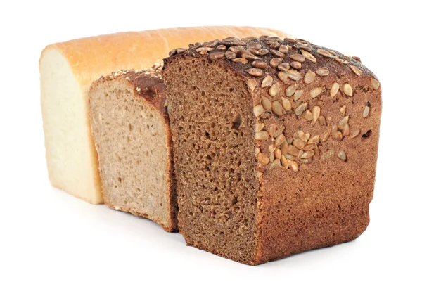 Три вида хлеба — стоковое фото