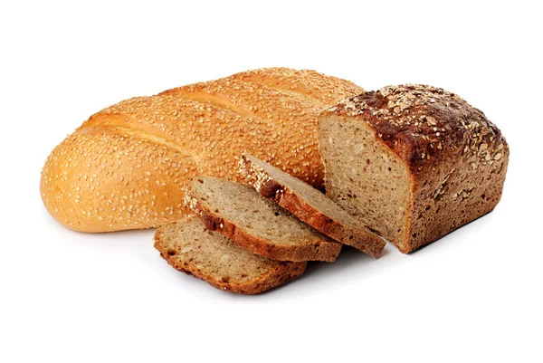 Dwa Chleby z sezamu i zbóż — Zdjęcie stockowe