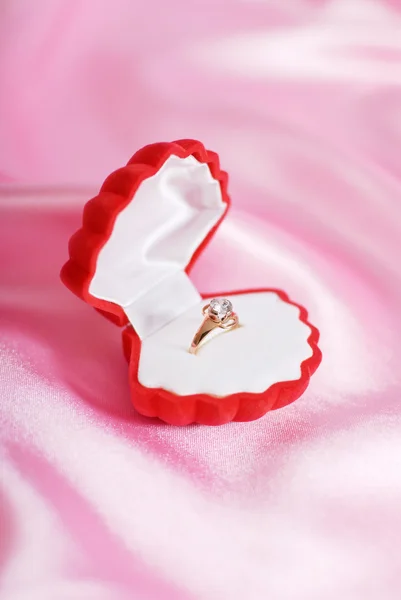 Diamond ring as a present — Stock Photo, Image