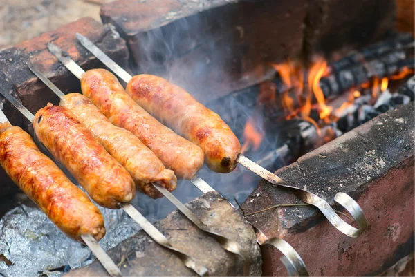 Stock image Sausages on BBQ