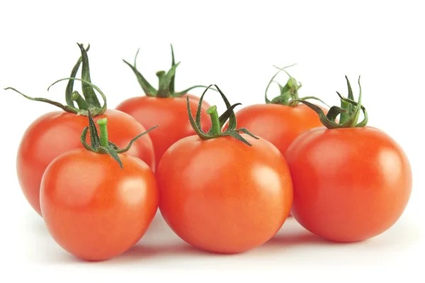 Red tomatoes with green stems — Stock Photo, Image