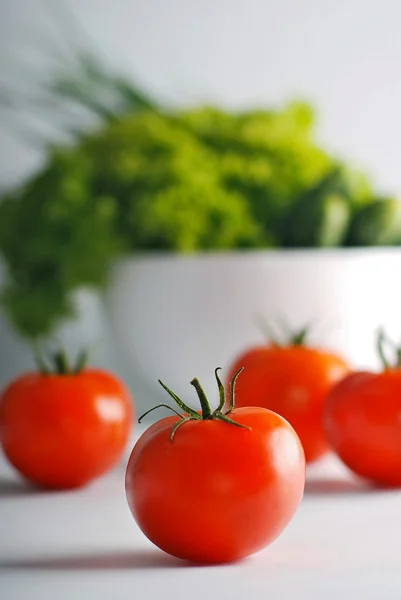 Tomates frescos de perto — Fotografia de Stock