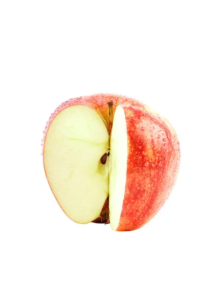 Řez jablko na bílém základy — Stock fotografie