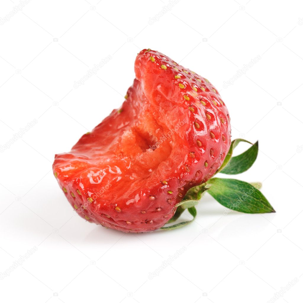 Strawberry with one bite