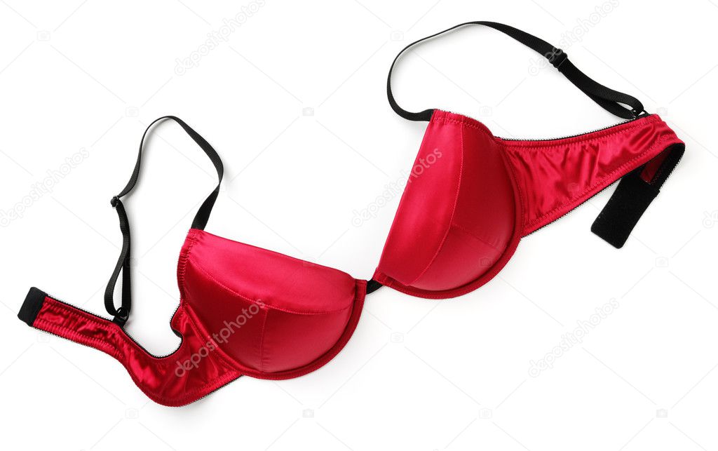 Sexy Female Breast Red Bra Stock Photo 496661188