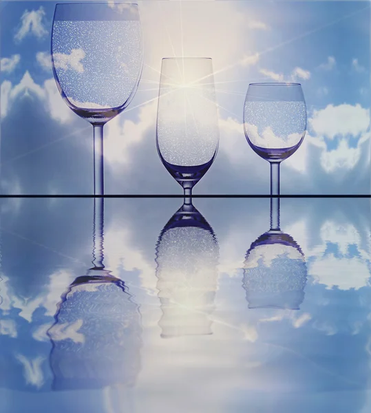 Mineralvatten glas 2 — Stockfoto