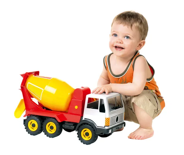 stock image Child playing car