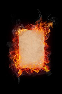 Burning paper clipart