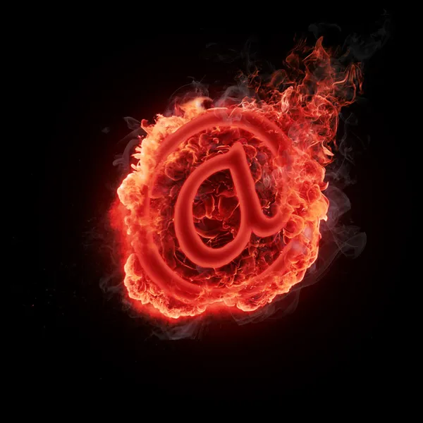 W symbol płomienia — Zdjęcie stockowe