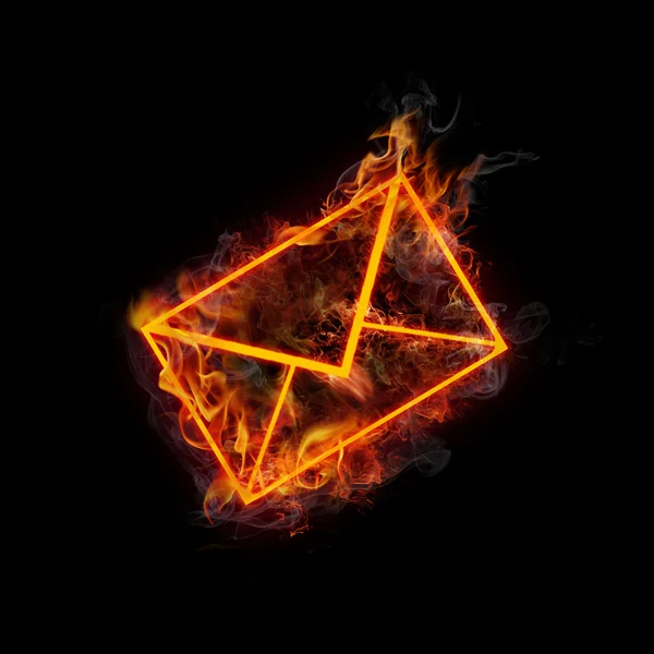Flammendes Postsymbol — Stockfoto