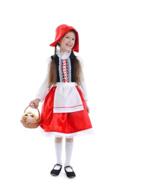 Little girl in a red cap clipart