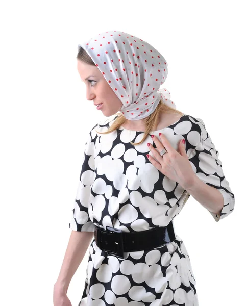 Girl in a headscarf — Stock Photo, Image