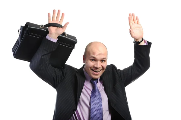 Business man with arms up — Stock Photo, Image