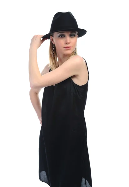 Sexy dívka v klobouku — Stock fotografie