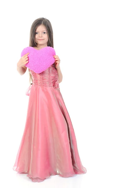 Kleines Mädchen mit einem schönen Herzen — Stockfoto