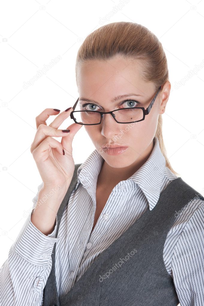 Business girl wearing spectacles