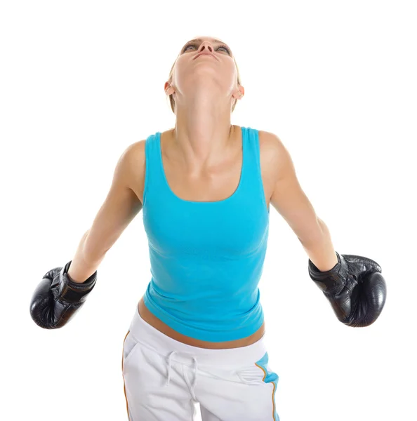 Portrait of the sports girl in boxing — Stock Photo, Image