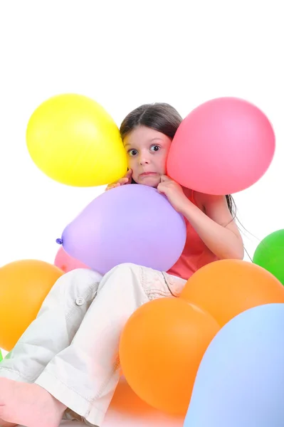 Chica con globos — Foto de Stock