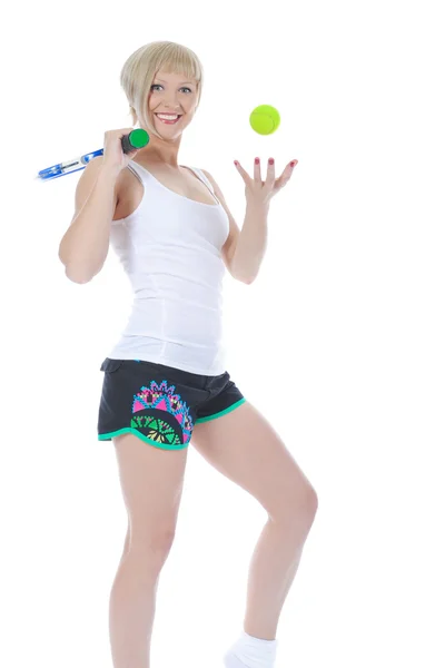 Belle jeune joueuse de tennis — Photo