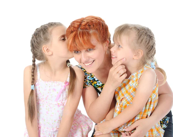 Happy Mother talking with her daughters. — Stock Photo, Image