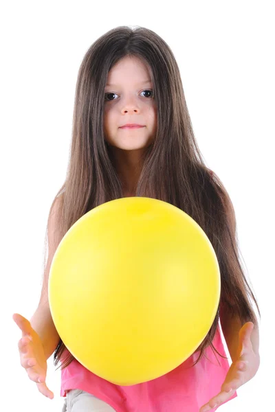Chica sosteniendo un globo — Foto de Stock