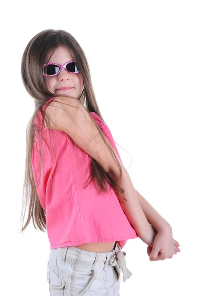 Dívka, která nosí sluneční brýle — Stock fotografie