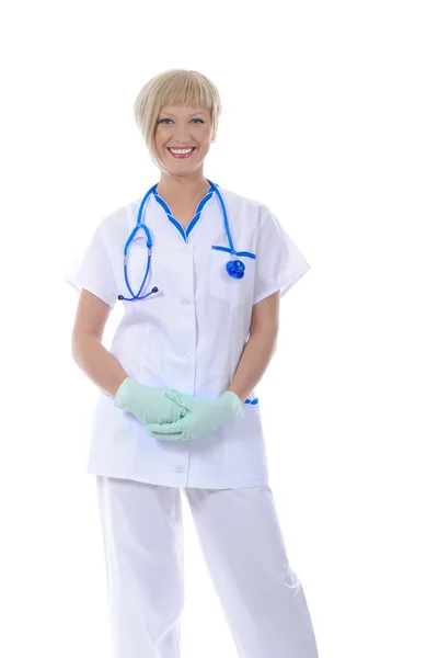Lächelnder Arzt in Uniform. — Stockfoto