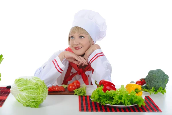 Linda chef menina — Fotografia de Stock