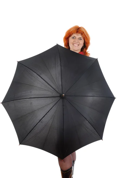 Fiatal nő, egy esernyő. — Stock Fotó