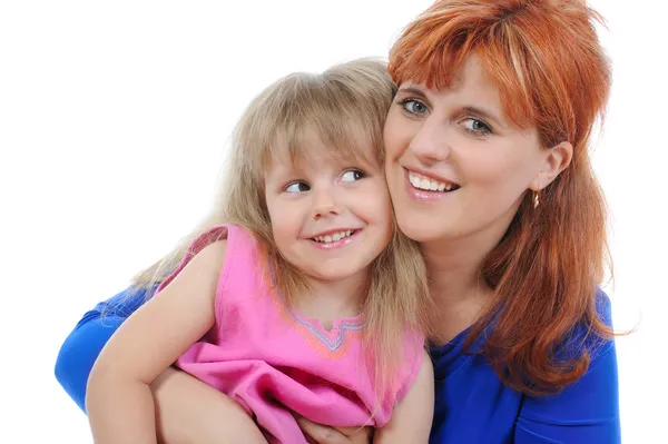 Rödhårig kvinna med sin dotter — Stockfoto