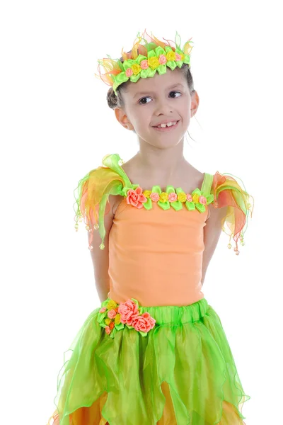 Маленькая девочка в праздничном платье . — стоковое фото