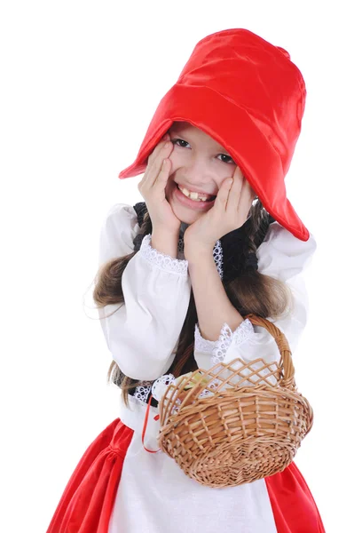 Dívka v červené čepici. — Stock fotografie