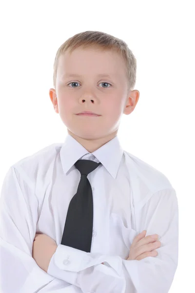 Portret van een zeven jaar oude jongen. — Stok fotoğraf