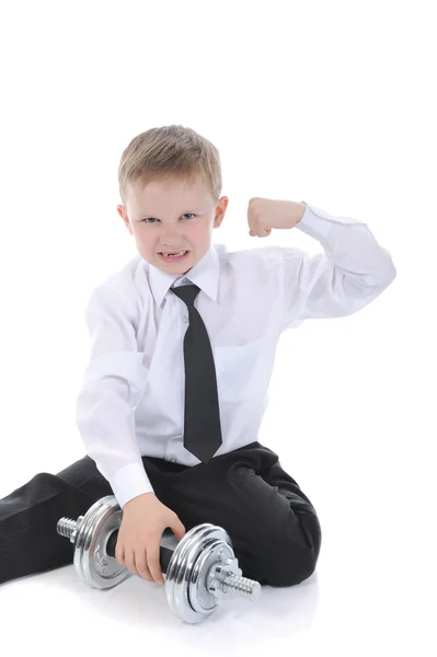 Small strong boy. — Stock Photo, Image