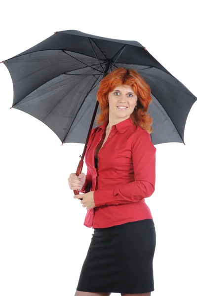 Jonge vrouw met een paraplu — Stockfoto