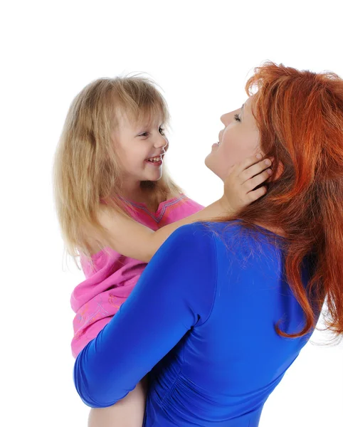 Beautiful girl with her mom. — Stock Photo, Image