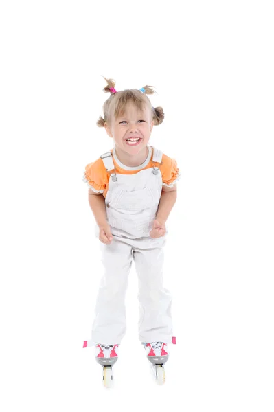 Happy girl on roller skates. — Stock Photo, Image