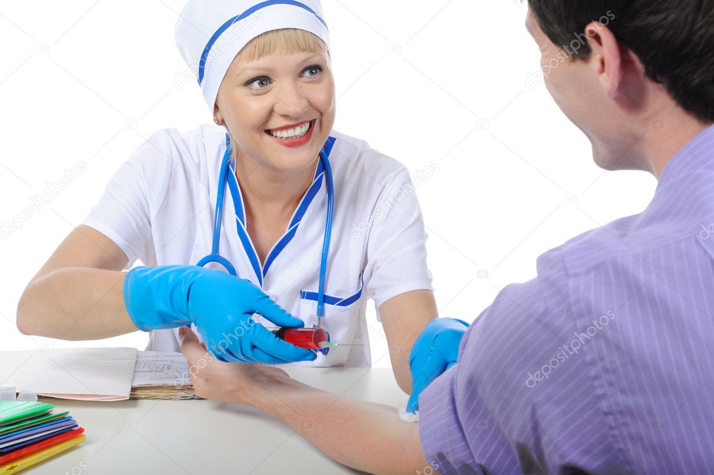 Doctor makes the patient an injection