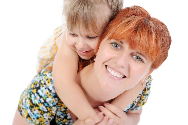 Funny little girl with her mother. — Stock Photo, Image