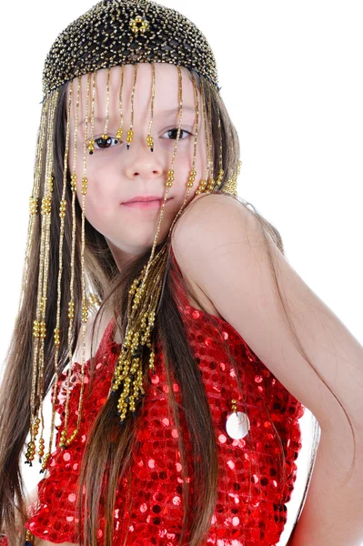 Retrato de uma menina em traje de dança . — Fotografia de Stock