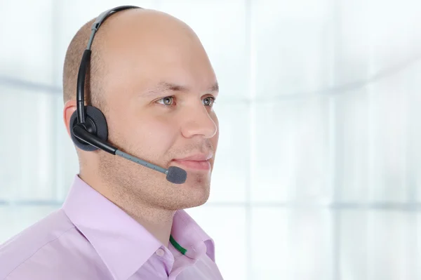 Man met een headset — Stockfoto