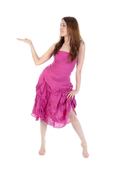 Frauen in rosa halten ihre Hand hoch — Stockfoto