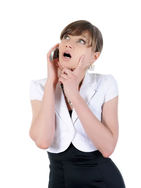 Žena mluví po telefonu. — Stock fotografie