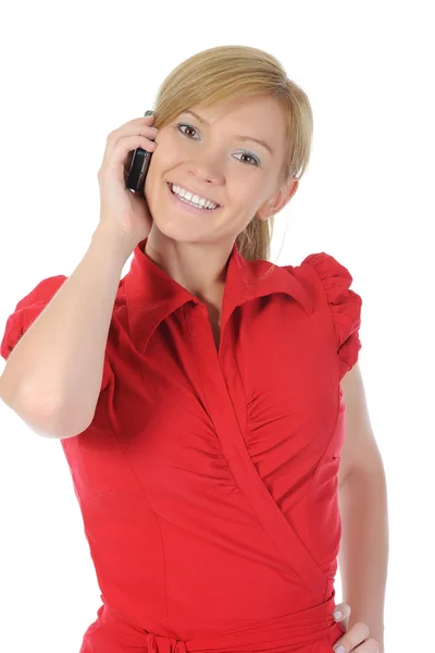 Young woman talking on the phone — Stock Photo, Image