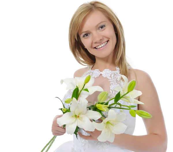 Mariée avec un bouquet — Photo